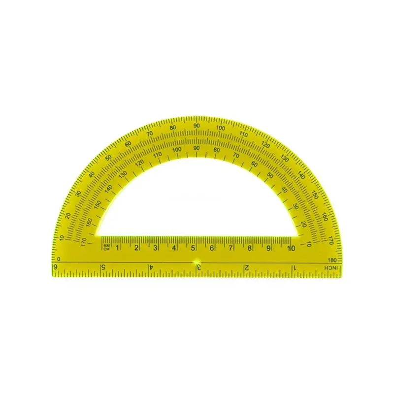 5Pcs Plastic Protractor for Geometry Drafting, 180 Degrees Math Protractors, 6Inch Protractors Dropship