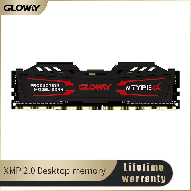 Gloway memoria ram ddr4 16GB 8GB หน่วยความจํา Type-α 2666MHz Ram สีเทาและสีขาว 288Pin หน่วยความจําเดสก์ท็อปสําหรับ PC