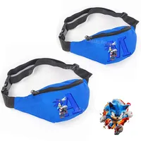 Soniced Boy Student Waist Bag Anime Letter A-Z Cute Y2K Trend Kawaii Print Kids Teenage Outdoor Sport Zipper Phone Belt Pack Hot