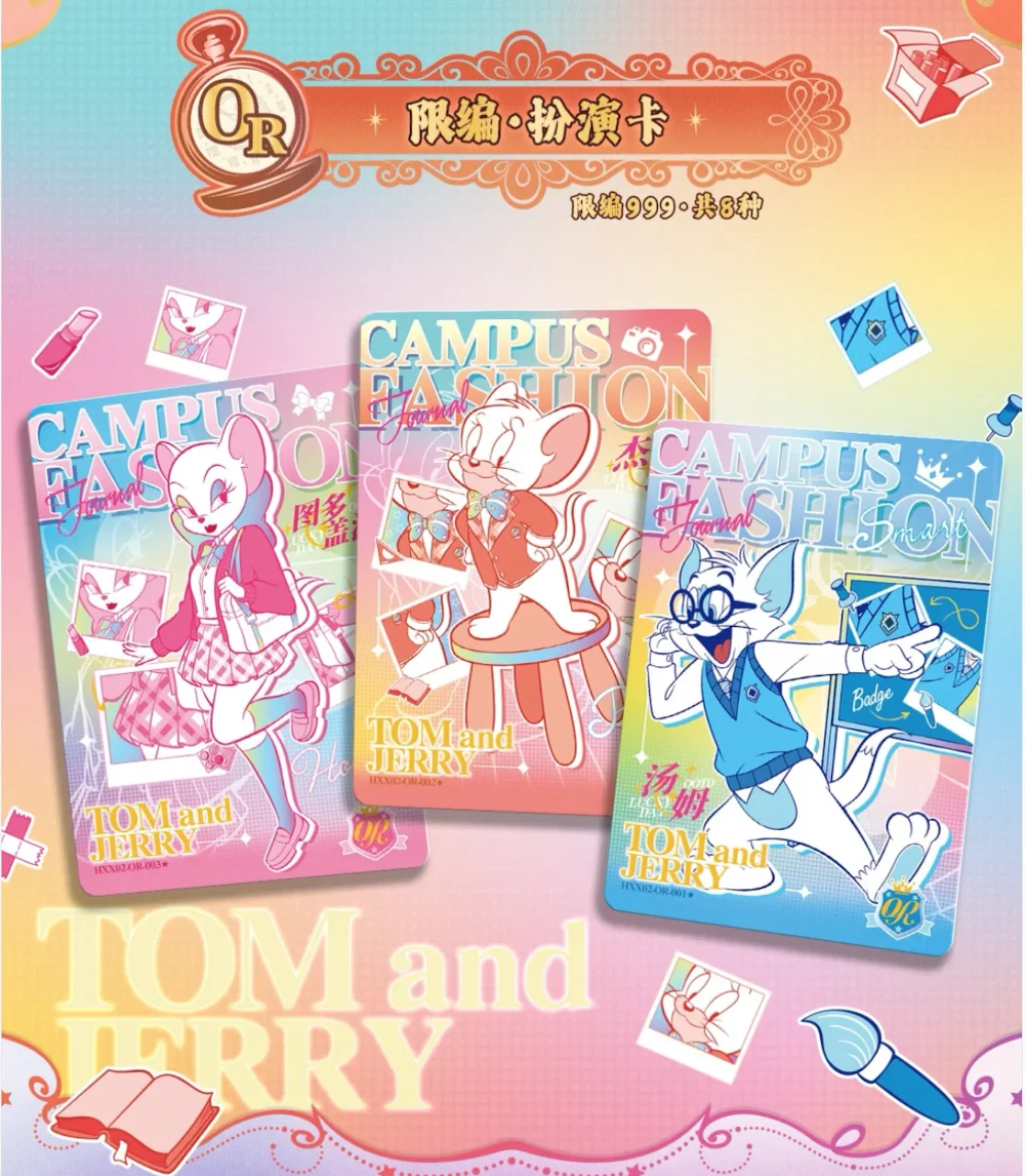 Em estoque jogo de cartas tom e jerry feliz enemigos e inimigos parte 2 animação oficial cartão periférico coleção presente