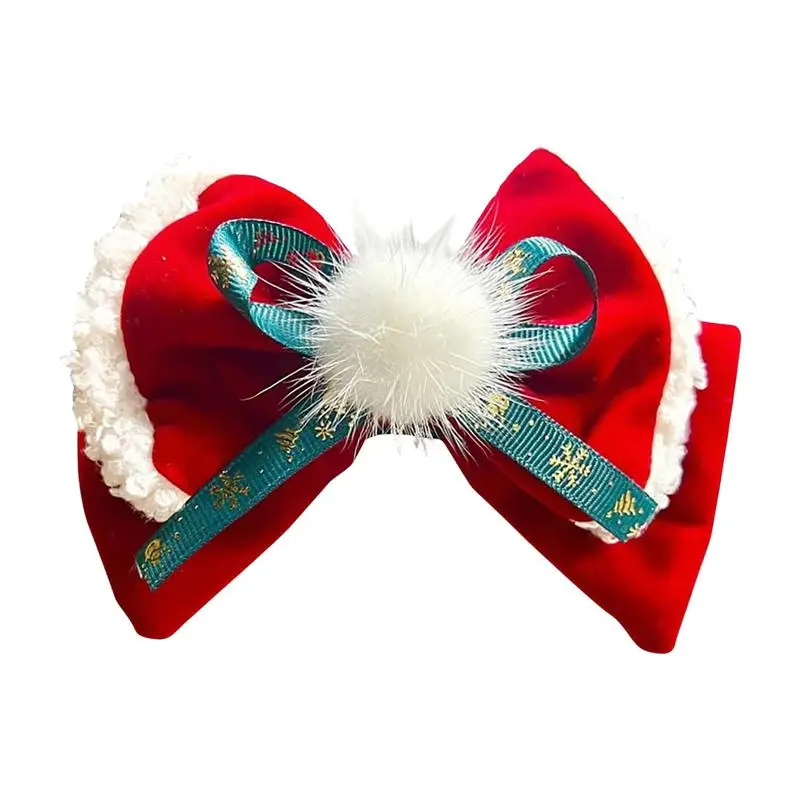 Holiday Hair Bows Beautiful Duckbill Hair Clips Colorful Red Hair Bows Clips Cute Christmas Hair Accessories For Christmas