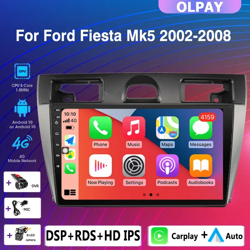 

2DIN android 12.0 Car radio Multimedia Player wireless Carplay Auto GPS navigation NO DVD For Ford Fiesta Mk5 2002-2008