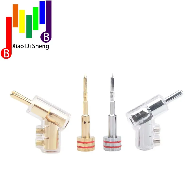 

4pcs Hi-end Brass Copper Plated Gold or Rhodium Gun-type Audio Video Speaker Adapter 6mm banana connector Audio Plug Jack