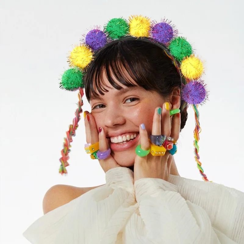 

4 шт./компл., плюшевая повязка на голову для карнавальной вечеринки, маскарадная вечеринка, аксессуары для волос, праздничная атмосфера, декоративная повязка на голову