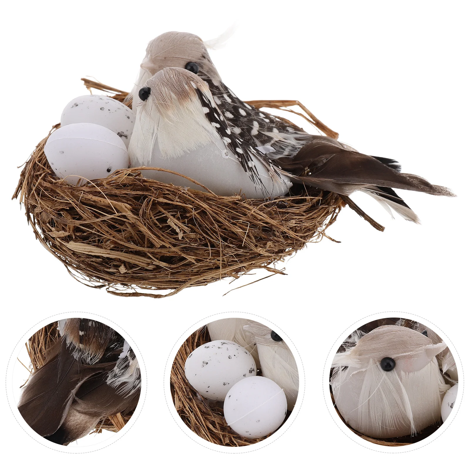 

1 set 1 Set Realistic Artificial Bird Nest With Simulated Eggs Durable Outdoor Garden Decorative Ornament For Home Balcony Mini