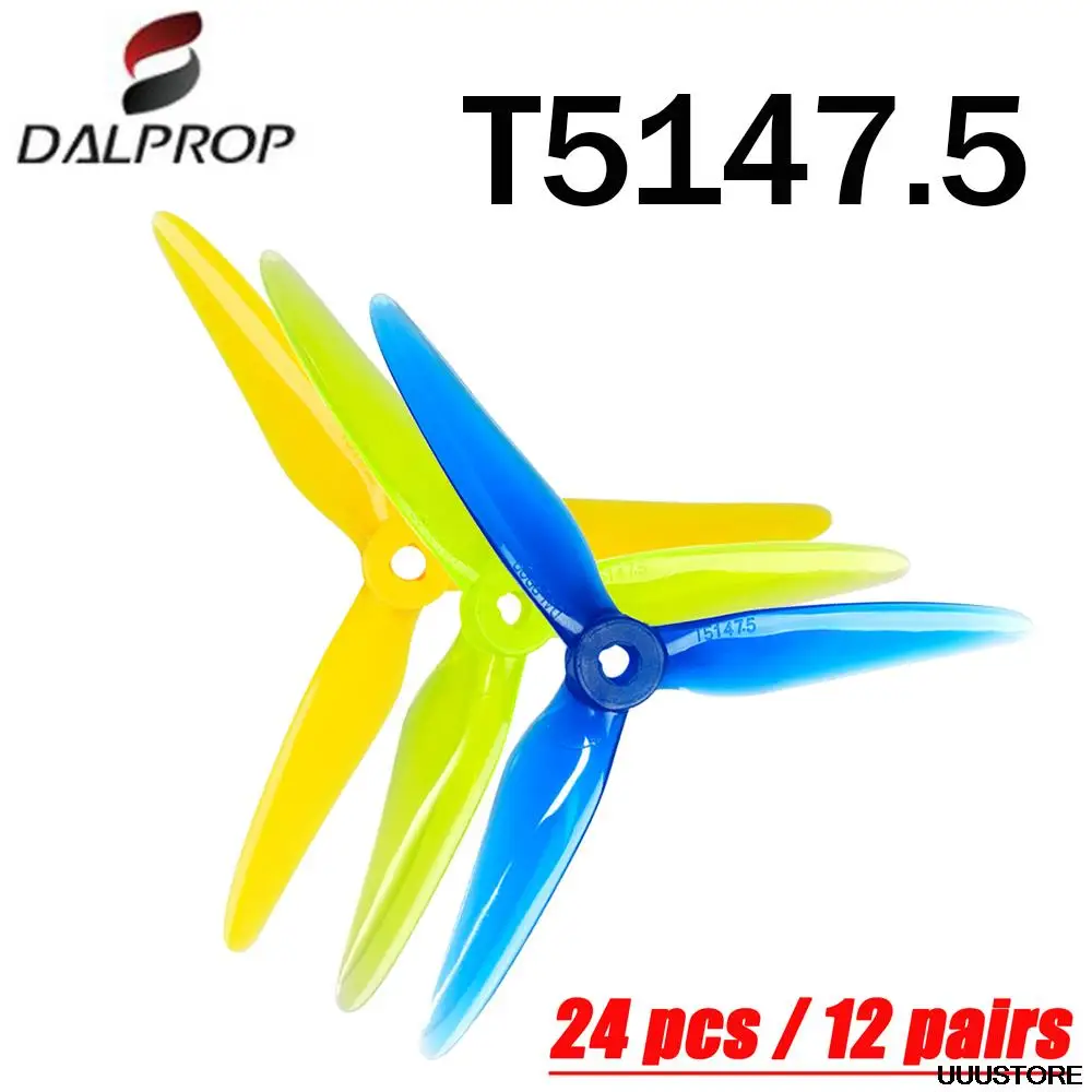 12Pairs /24PCS DALPROP SpitFire T5147.5 5147 No Pop Wash POPO FPV Propeller CW CCW For RC FPV Racing Drone