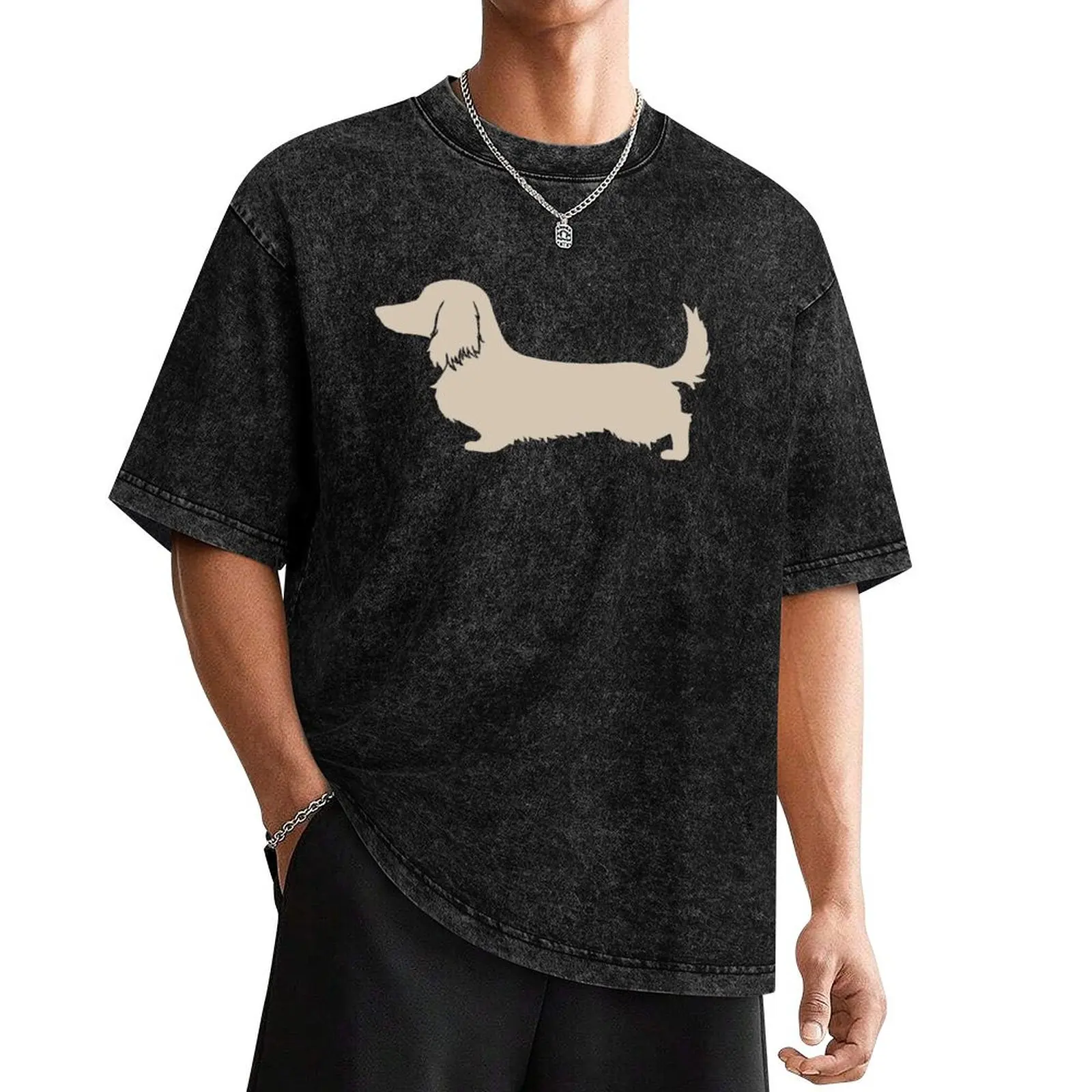 Longhair Dachshund T-Shirt summer top oversizeds men t shirt