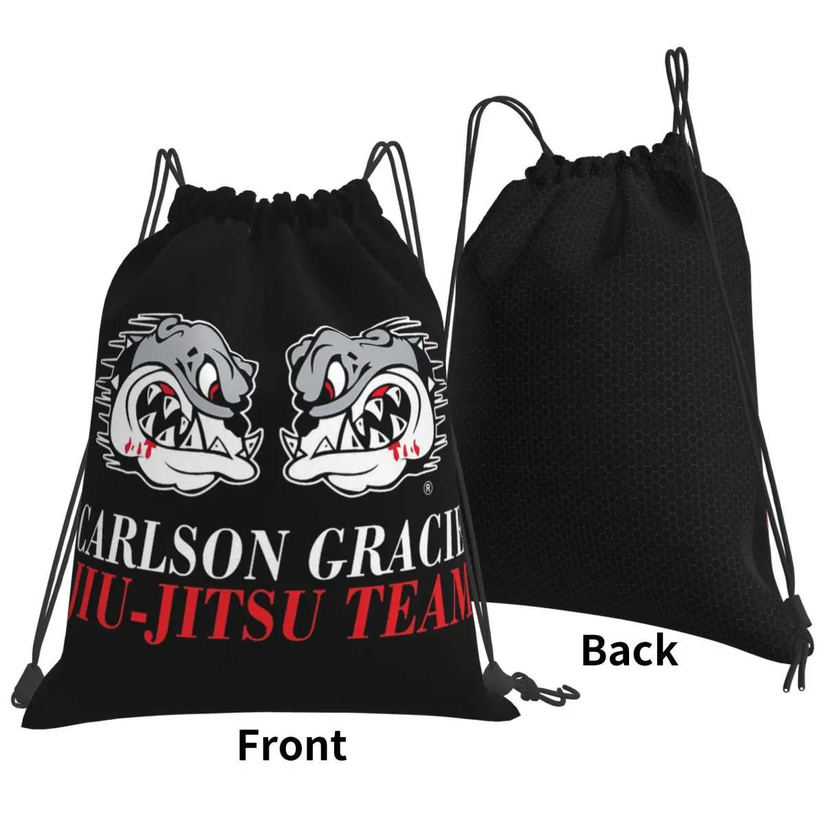 Carlson Gracie Jiu-Jitsu Team Logo Backpacks Portable Drawstring Bundle Pocket Sports Bag Book Bags for Travel School