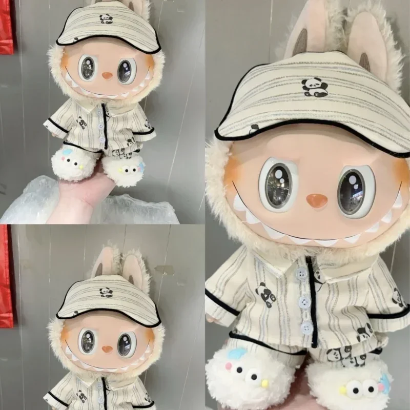 38cmClothes Panda Pajamas Cute Casual Style Overall The Fashionable And Creative Dressing Labubu Accessories No Doll