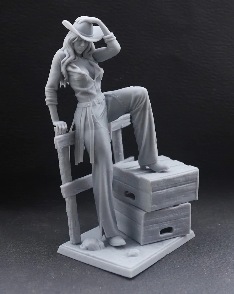 

1/24 75mm 1/18 100mm Resin Model Kits Cowboy Girl Figure Sculpture Unpainted No Color RW-951