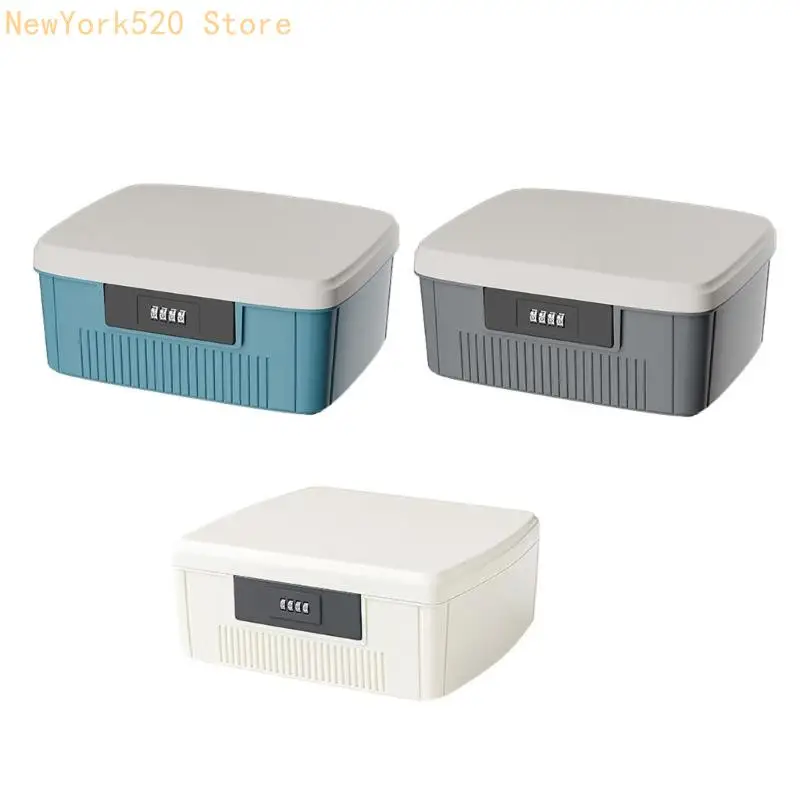 

N84C Large Lockable Storage Container Privacy Box Accessory for Home Office School with Combination Lock and Removable Tray