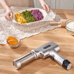 SUNATUR-Aço Inoxidável Handheld Pasta Maker, Noodle Gun, pressão sem fio, máquina Noodle, rápido cortador de massas, cozinha