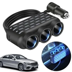 1PCS 3 In 1 Dual USB Socket 120W Car Cigarette Lighter Splitter 12V 24V Fast Charger Plug Phone Power Adapter For Car