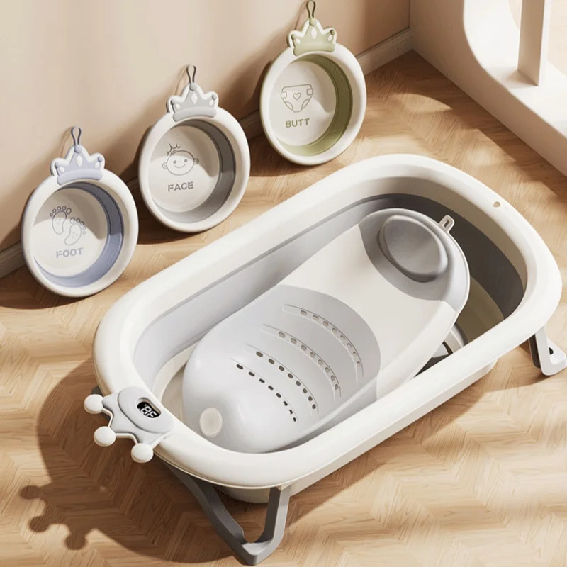 

Детская интеллектуальная ванна с датчиком температуры — детская ванночка, ванна для сидения и лежания младенцев, бытовая складная ванна для новорожденных