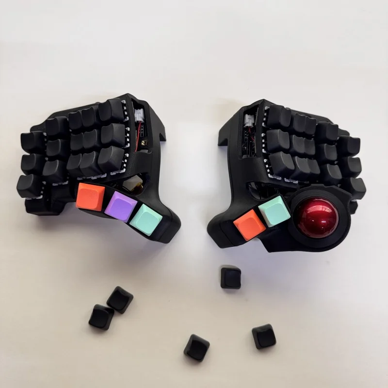 Charybdis Nano Wireless Trackball Split Keyboard with Palm Pad Bracket Version Hot Swap Bluetooth/Type-C 3X6 Keyboard Ergonomic