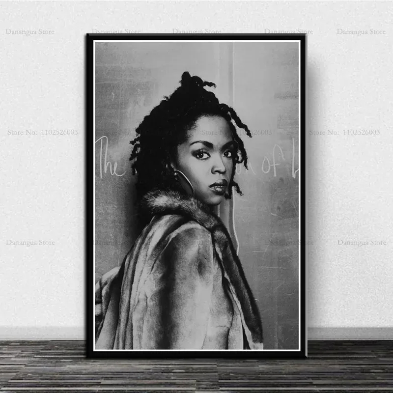 Black White Lauryn Hill Pop Hip Hop Rapper Music Star Poster Prints Wall Art Canvas Painting Picture Photo Gift Room Home Decor