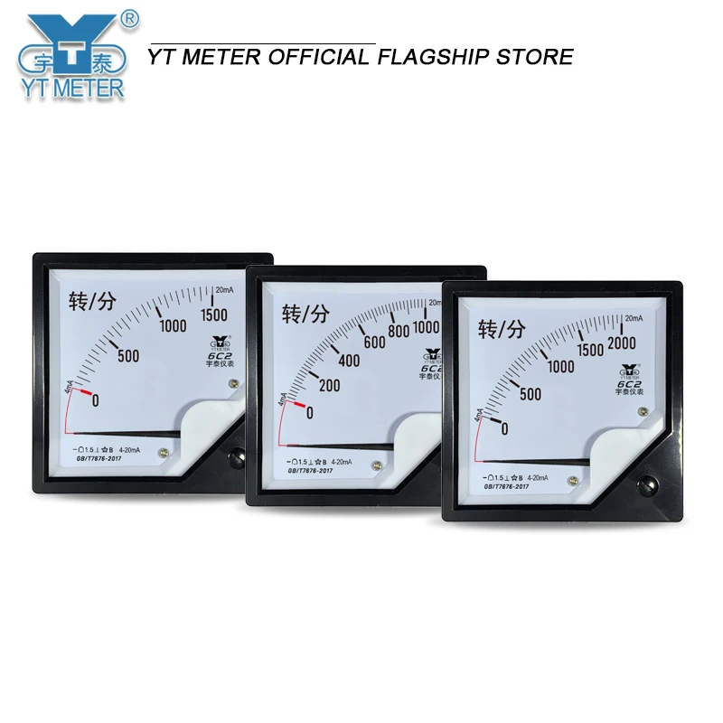 6C2 4-20mA Input pointer tachometer 1000 RPM /min 1500r/min2000rpm inverter current