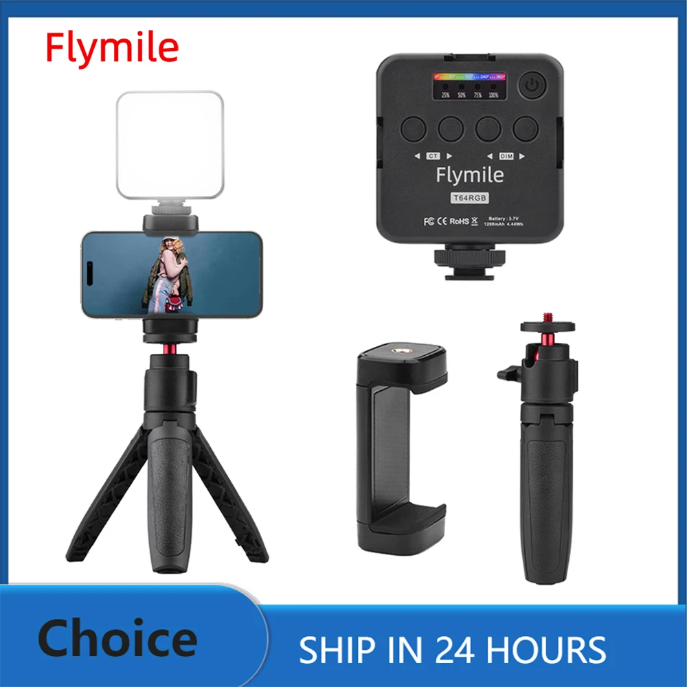 

Flymile Phone Light Selfie Light 1200mAh Rechargeable Video Light for iPhone 16 Pro 15/Samsung Galaxy Photographic Accessories