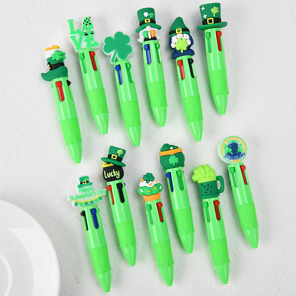 

Милая мини-ручка St. Patrick Cute Press, однотонная, четырехцветная, с мультяшным дизайном, канцелярские товары для студентов