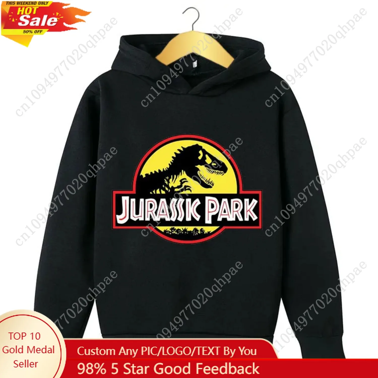 Children Clothing Jurassic Park Dinosaur print Boys Girls Hoodie  Tops Spring Autumn Leisure Sweatshirr Toddler 3-12 Year Coat