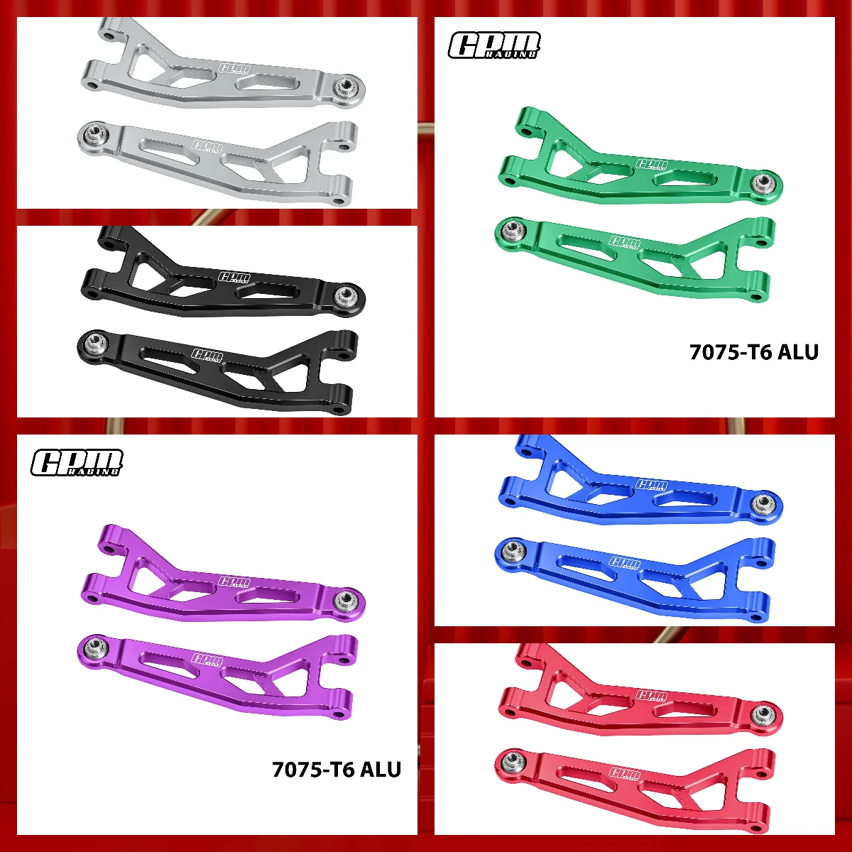 

GPM 7075-T6 ALLOY FRONT UPPER SUSPENSION ARMS For ARRMA 1/16 MINI KRATON 3S -ARA2508S