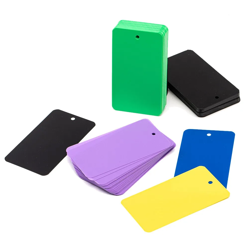 50Pcs/Lot Blank Colored Matte Waterproof PVC With Hole Plastic Garment Tag For Jewelry Packaging Small Businesses Accessories