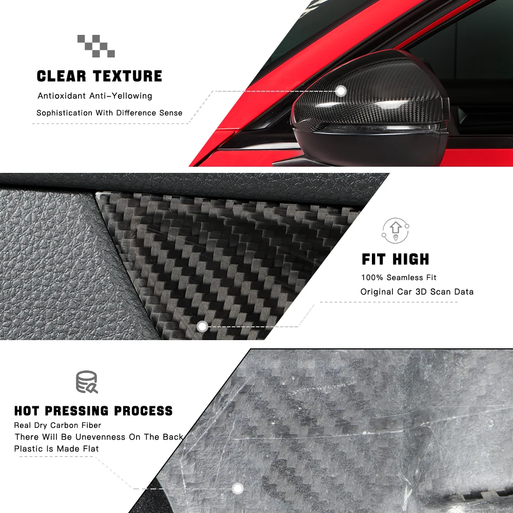 Car Interior Accessories For Honda 11th Gen Civic Type R Fl5 Steering Wheel Cover Trim Rearview Mirror Cover Center Dash Panel