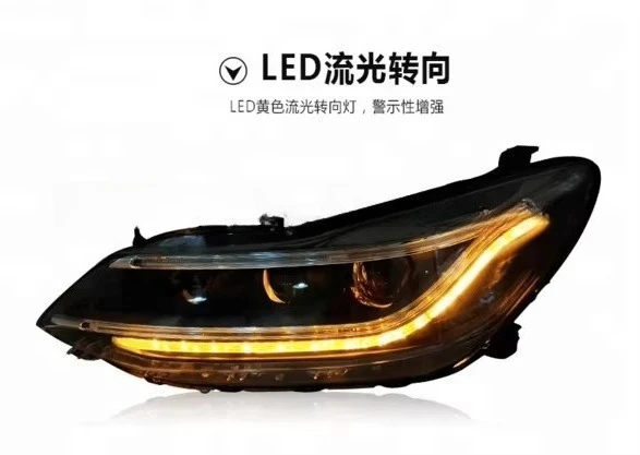 Upgarding LED Headlight with LED DRL Hella5 Projector Lens HID Bulb Ballast Car Headlight Assembly for 2017-2018 Chevrolet Cruze