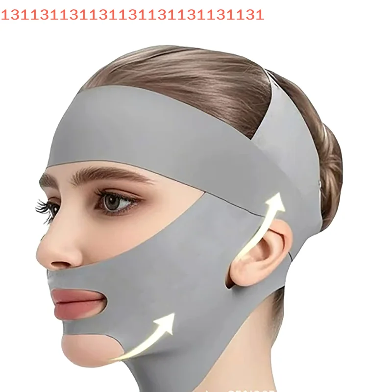 حزام قناع قابل للتنفس على شكل حرف V، مخفض ذقن مزدوج، ضمادة تنحيف الوجه، حزام رفع الوجه، حزام ضيق مزدوج الطابق #1