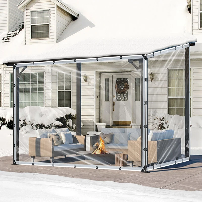 

0.1mm Brown Edges Customizable Furniture PE Transparent Anti-Tear Film Toldo Impermeable Telo Impermeabile Da Esterno