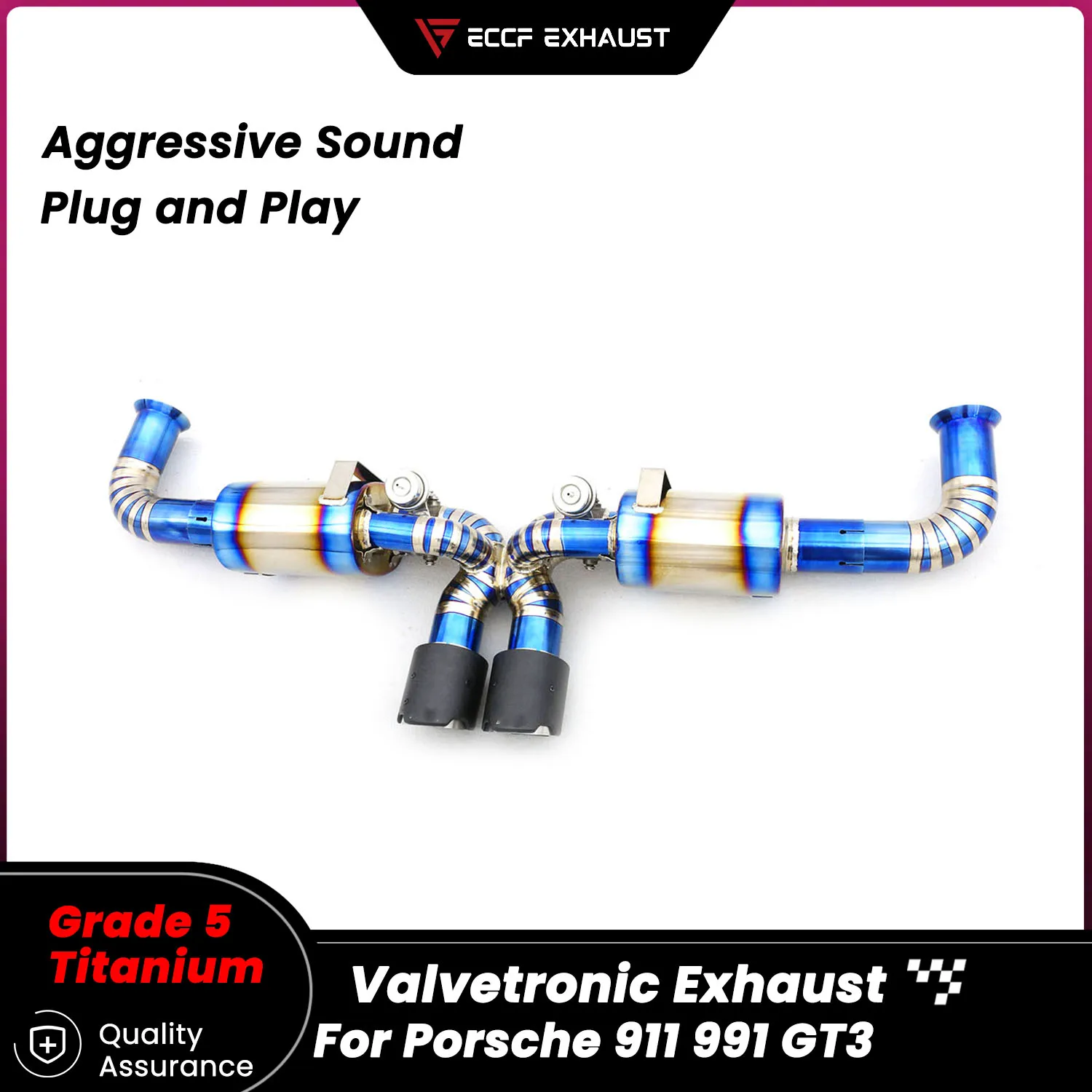 

Pneumatic Valve TItanium Sporty Catback Exhaust for Porsche 911 991 GT3 Freely Adjustable Sound Control Easy Installation