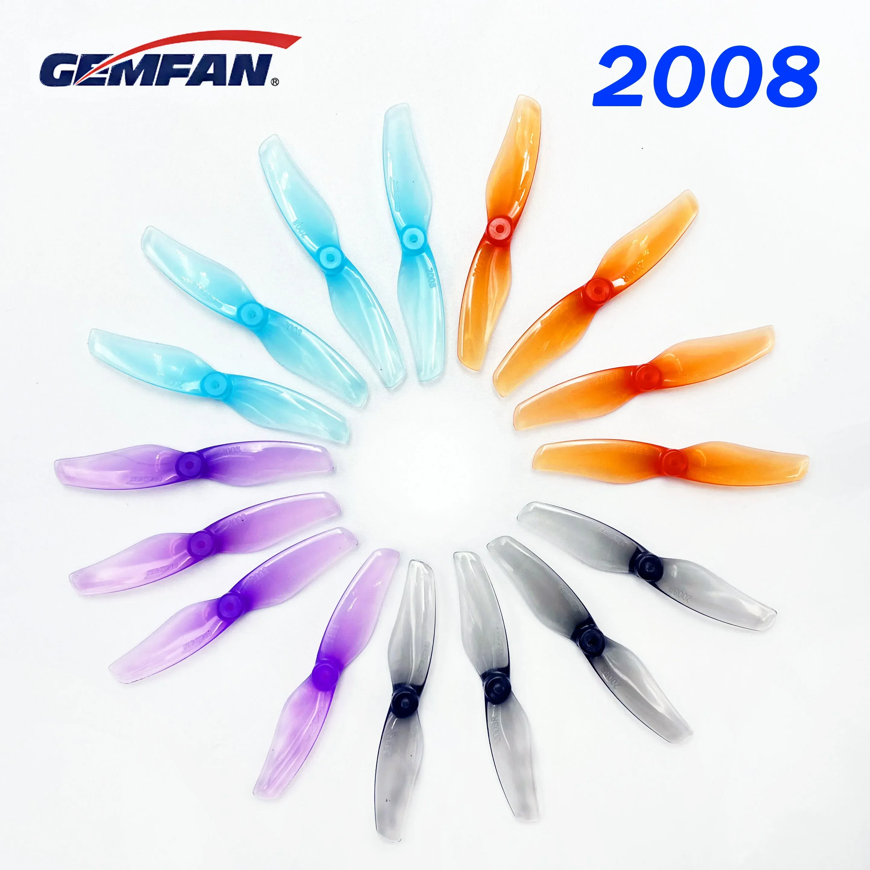 

8 шт./4 пары Gemfan Hurricane 2008 51 мм 2-Лопастной ПК микро оптовый пропеллер 0,8 мм/1 мм/1,5 мм мотор для FPV Фристайл 2-дюймовый микро-Дрон