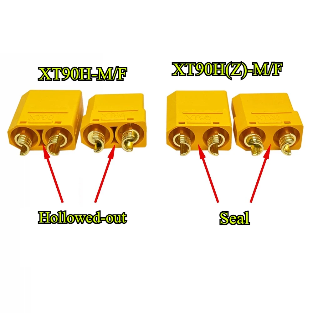 Xt90h xt90h (z) macho fêmea oco/plugue de vedação com fio 10cm/20/30cm 10awg fio de silicone para rc lipo bateria adaptador de carga