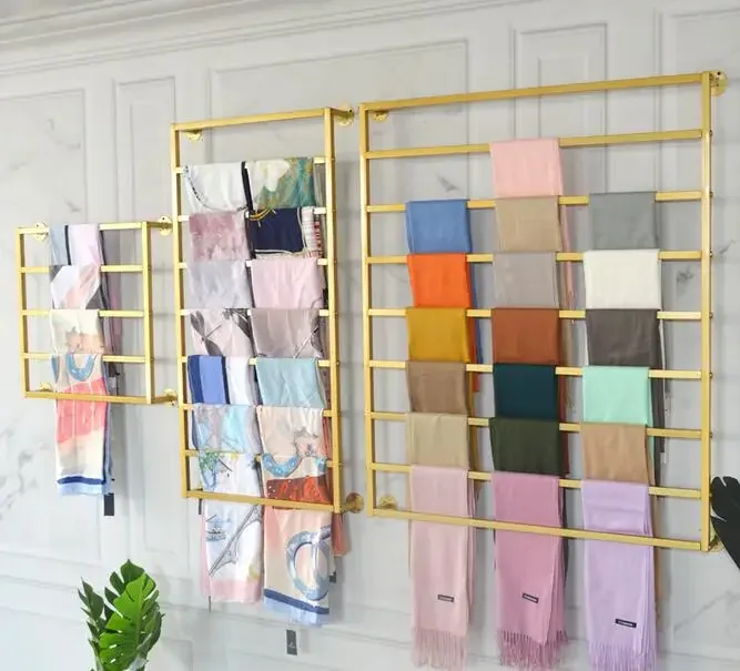 

Scarf shelf Silk scarf display rack wall clothing store hanging shawl cloth towel display display storage shelf