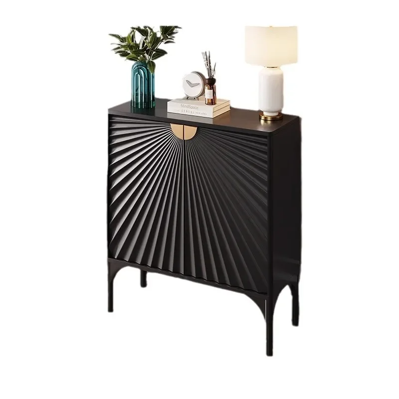 Nordic style entrance entrance cabinet, retro solid wood dining side cabinet