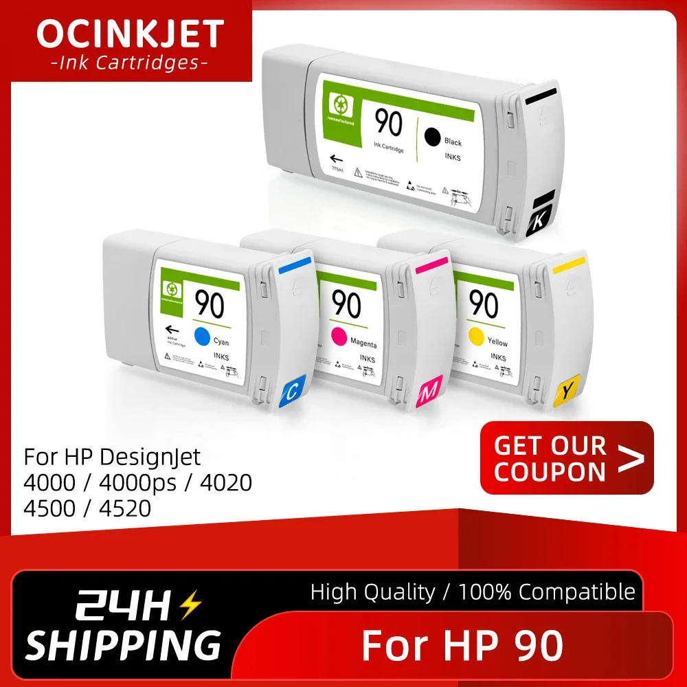 

Для картриджа HP 90 с полным пигментом и красящим чернилом HP90 для принтера HP Designjet 4000 4000ps 4020 4500 4520 C5058A C5061A