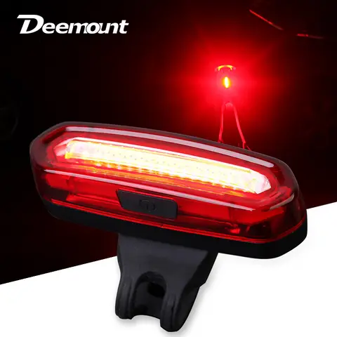 Rechargeable COB LED Bike Tail Light USB DEEMOUNT