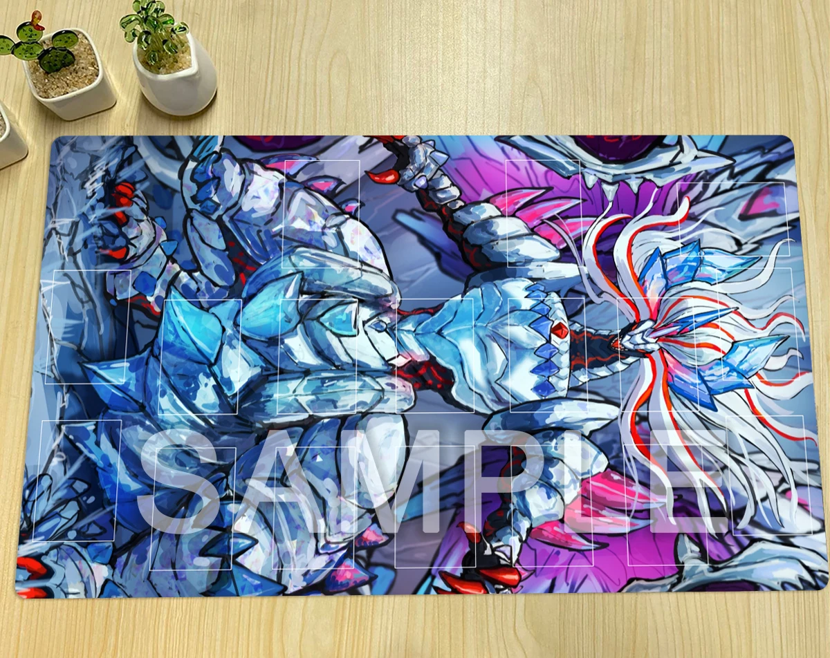 YuGiOh Playmat Mirrorjade The Iceblade Dragon TCG Mat CCG Board Game Pad Trading Card Game Mat Rubber Gaming Mouse Pad Free Bag