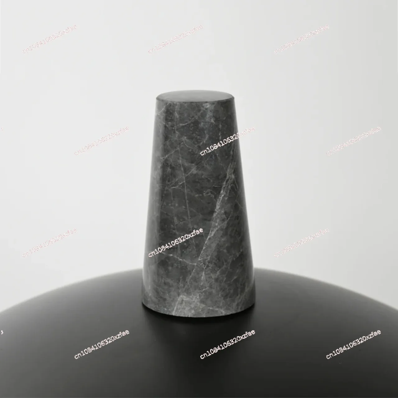 Grey Marble Pillar Retro Bedroom Table Lamp Modern Black Bedside Lamp Polished Arc Metal Steel Shade