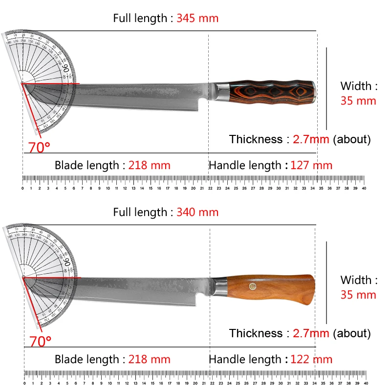 Professional Kitchen Knives Wood Handle Damascus Steel Knife Sharp Meat Cleaver Butcher Knife Fish Filleting Knife Cutting Tools