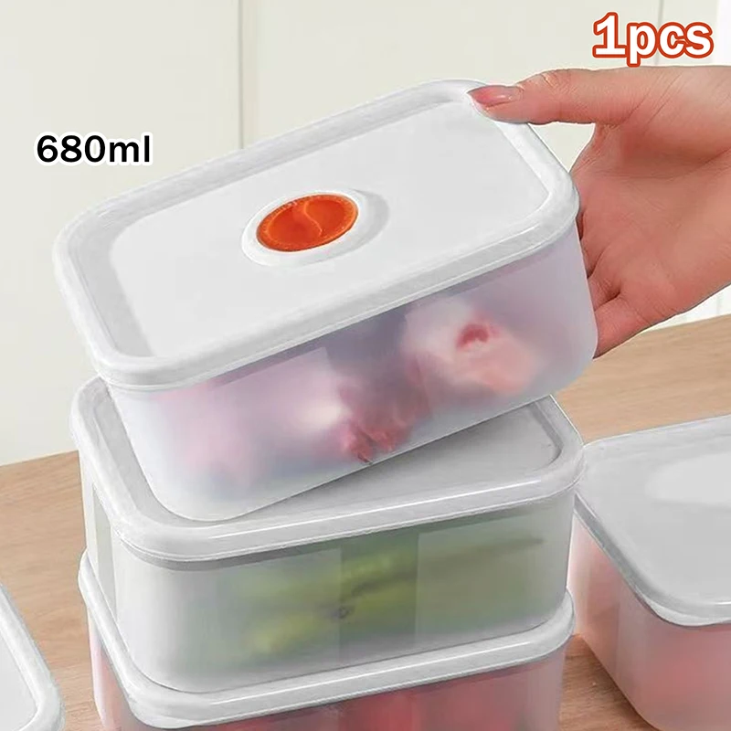

1Pc Refrigerator Fresh-Keeping Box With Lid Kitchen Meat & Fruit Preservation Storage Box Portable PP Food Sub-Packed Essential