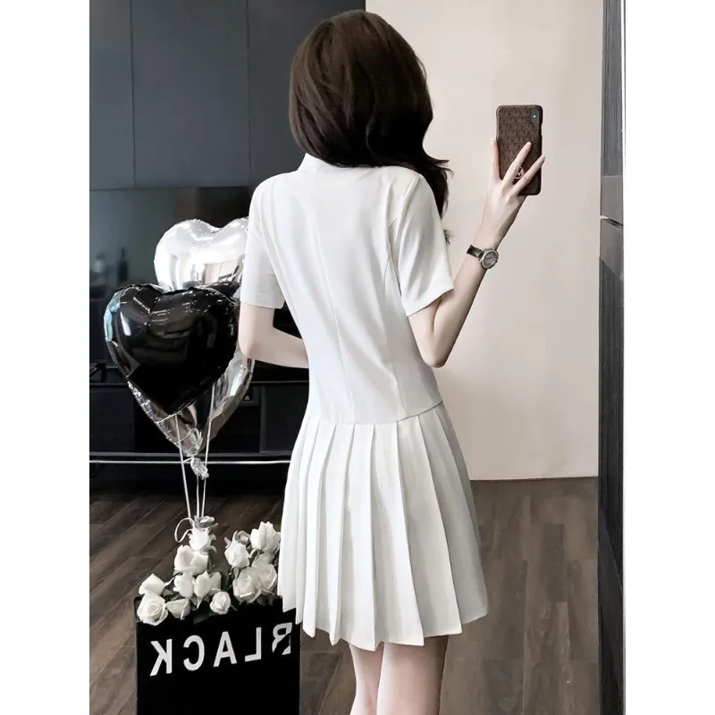 White Dress 2024 New Women Summer Temperament High  Professional Attire Suit Dress Front Desk Reception Work Clothes Socialites