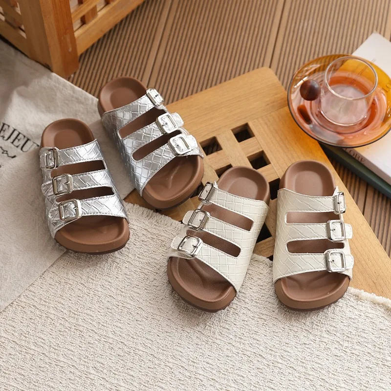 

Kids Summer Slide Sandals Non-slip Children Flats Outdoor Slippers Boys Girls Beach Casual Shoes Soft Sole 2026 New