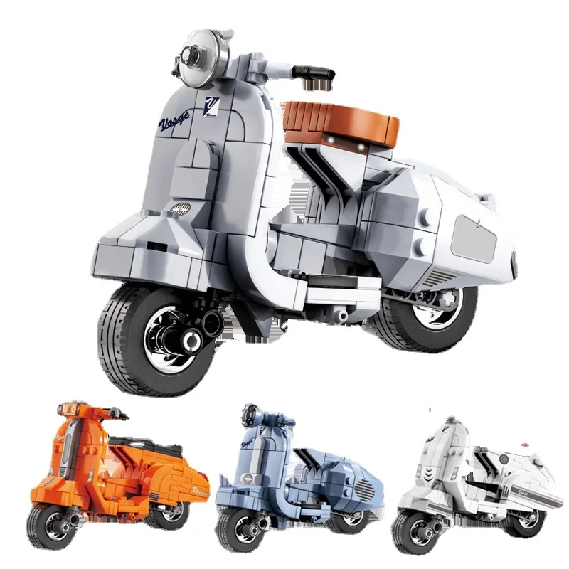 

Moc Vespa Building Block Assemble Model Classic Pedal Motorcycle Vintage Vespa 40517 Bricks Toys Collection For Kids Gifts