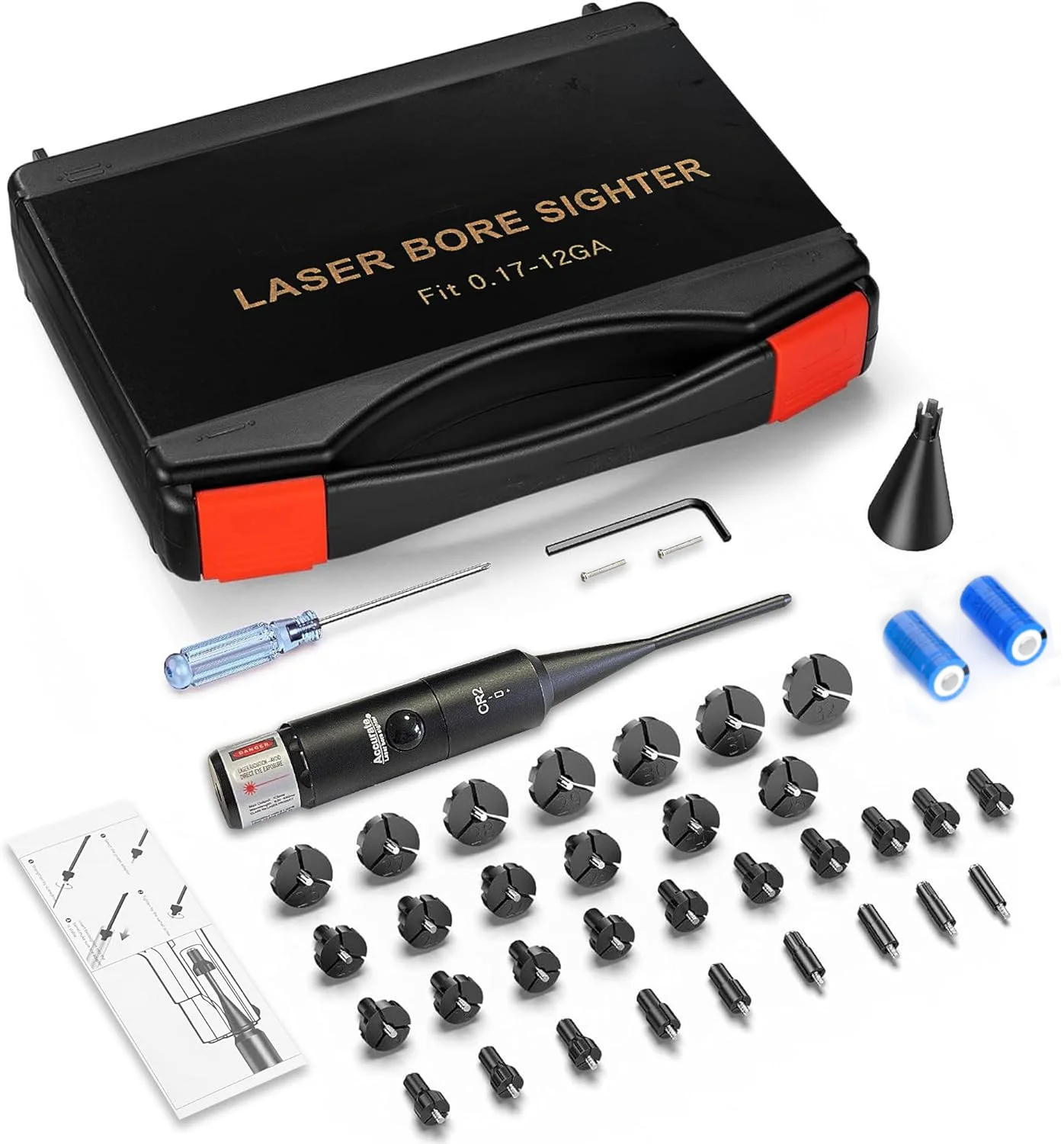 Tactical Laser Boresighter Kit Red or Green Bore Sight with 32 Adapters .17 Cal to 12GA Rifle Pistol Bore sighter - view 2