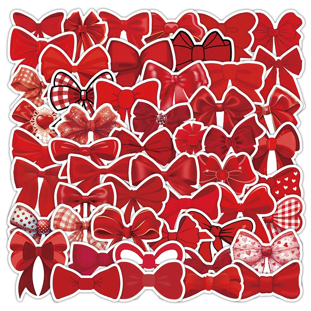 54 Pcs Red Bow Die-Cut Stickers Set - Cute Stylish Waterproof Decor for Scrapbooks, Phones & DIY Crafts Giajar Sticker Store
