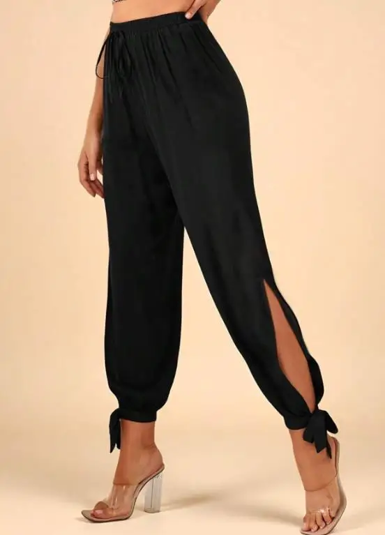 

Women's Pants 2026 Summer New Retro Y2K Trendy High Waisted Pants Legs with Hollowed Out Lace Up Leggings Suitable for Daily