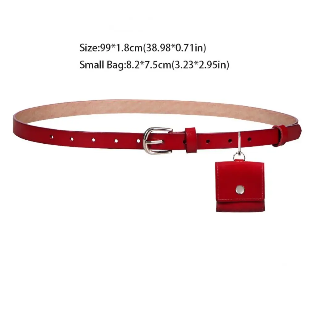 Ins الكورية نمط المرأة الخصر حقيبة بولي PU حزام أحمر الخصر حقيبة محفظة ريترو المرأة حقيبة بحزام المرأة
