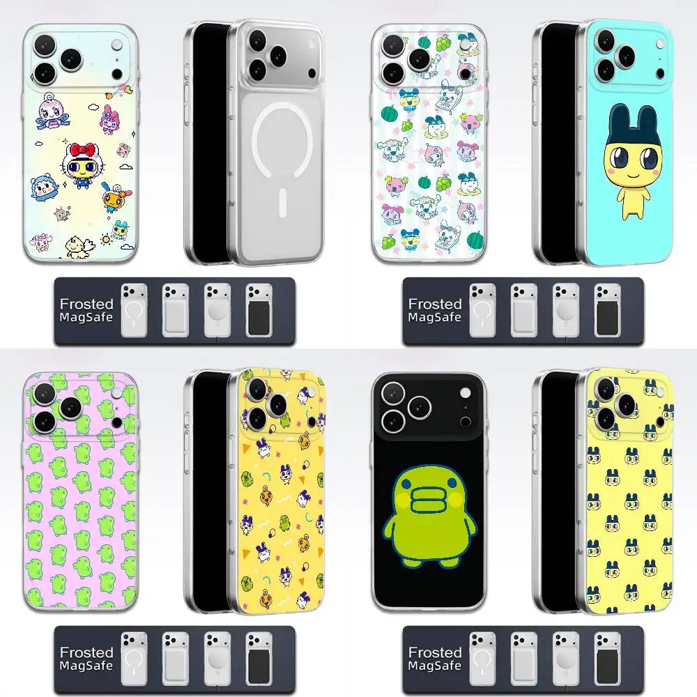 T-Tamagotchi Mametchi Kikitchi funda de teléfono para iPhone 17,16,15,14,13,12,11,Pro,Max,Plus,E,Air,Mini Magsafe esmerilado transparente