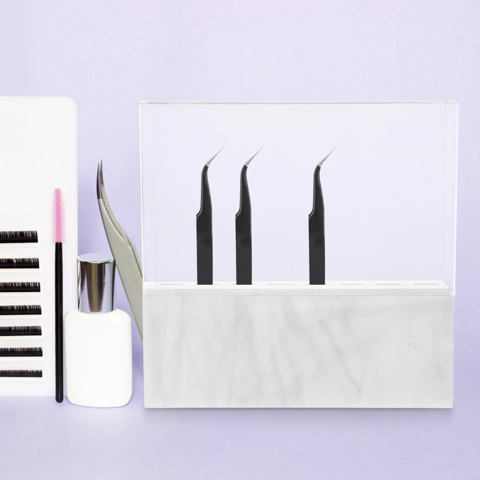 ملاقط رمش رف منظم ماكياج الاكريليك لصالون التجميل تخزين عرض موقف الحاجب لاش أداة حامل #2